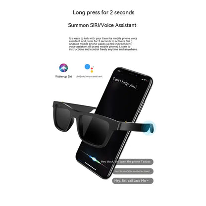 Gafas Inteligentes Tecnología Negra Audífonos Bluetooth Sunglasses