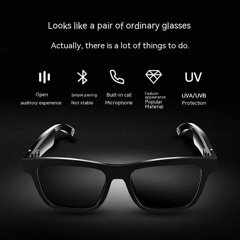 Gafas Inteligentes Tecnología Negra Audífonos Bluetooth Sunglasses